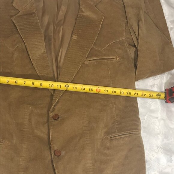 Vintage Larry Mahan Cowboy Corduroy Jacket Tan Western Blazer Horse Head Buttons - Picture 9 of 15